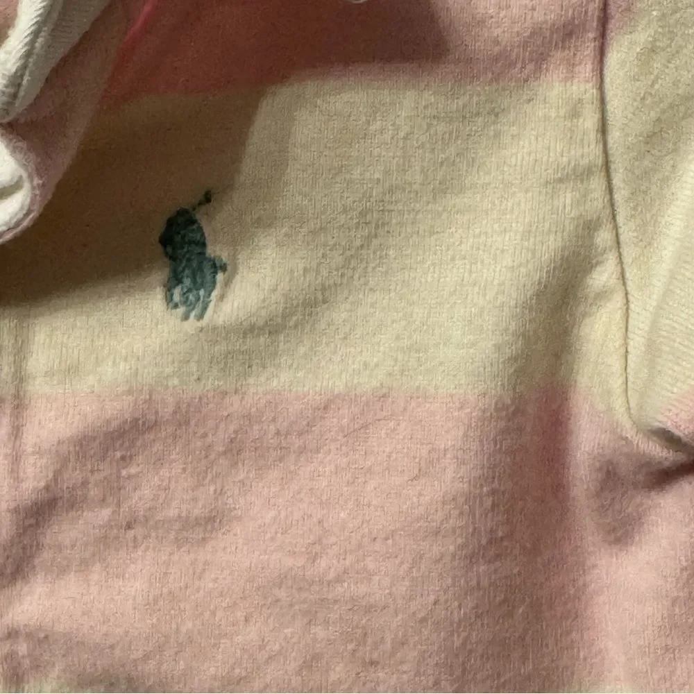 Ralph Lauren Light Pink Rugby Striped Collared One Piece